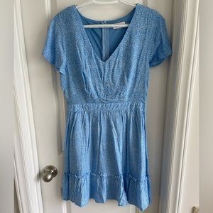 Light blue floral print dress